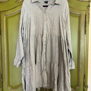 Button-up Grey Collared Dress